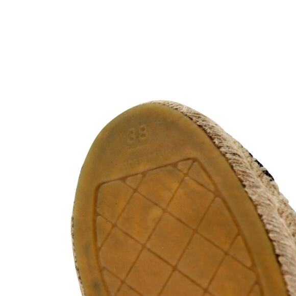 Chanel Cap Toe Large 38 Monogram Leather CC Espadrille Flats CC-0921N-0005 - Picture 10 of 11